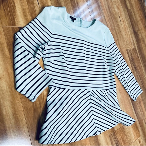 Talbots Striped 3/4 Sleeve Peplum Top Black/Blue M - Picture 13 of 13
